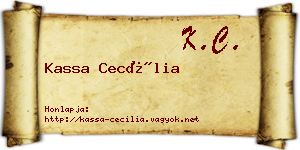 Kassa Cecília névjegykártya